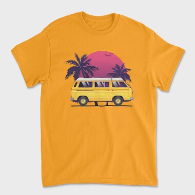 Camper Palm Sunset, Unisex Men's T-Shirt
