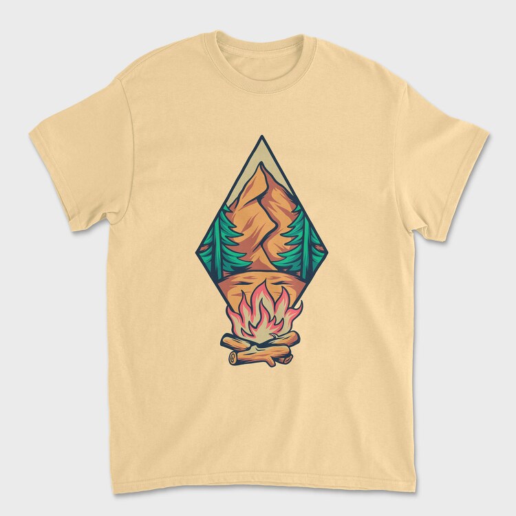 Camping Illustration 1, Унисекс Мъжка Тениска