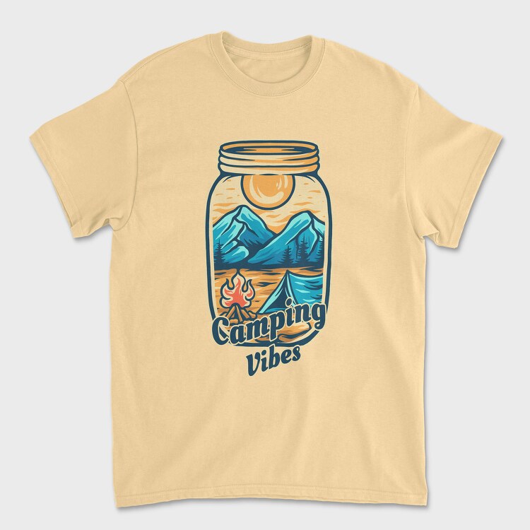 Camping Illustration 8, Унисекс Мъжка Тениска
