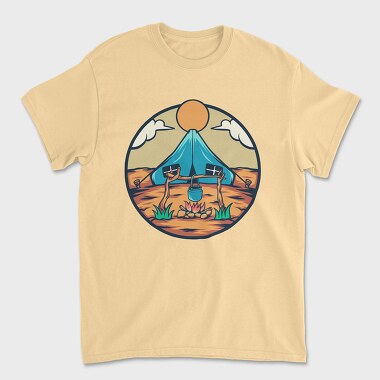 Camping Illustration, Unisex Men's T-Shirt