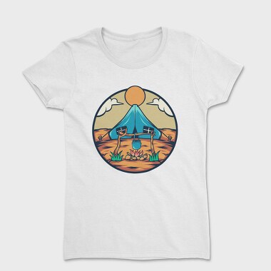 Camping Illustration, Women's T-Shirt
