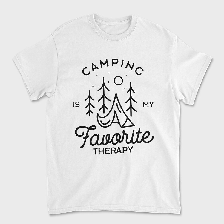 Camping Is My Favorite Therapy, Унисекс Мъжка Тениска