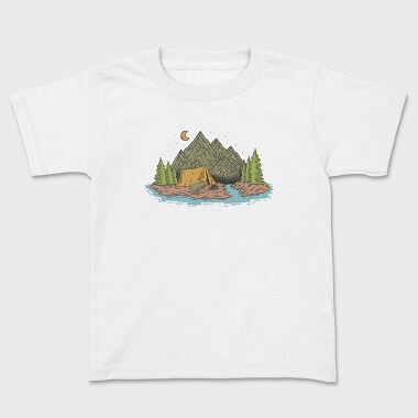 Camping Lake, Kids' T-Shirt