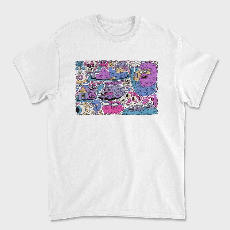 Colorful Mmonsters Collage 1, Унисекс Мъжка Тениска