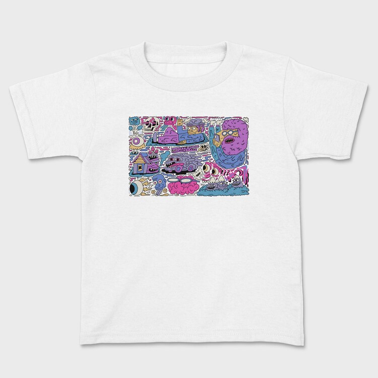 Colorful Mmonsters Collage 1, Детска Тениска