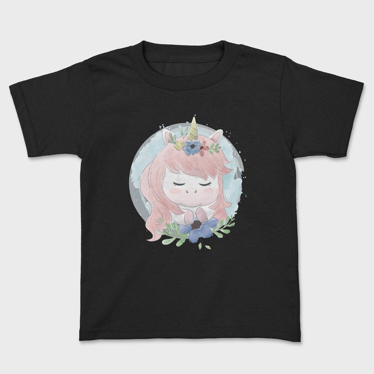 Cute Unicorn Flowers, Kids' T-Shirt