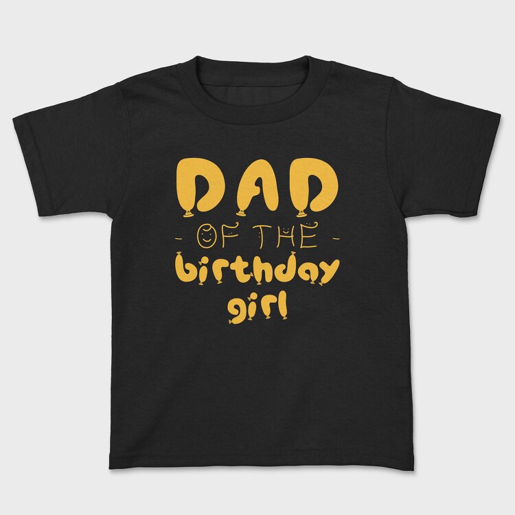 Dad of the Birthday Girl Orange, Kids' T-Shirt