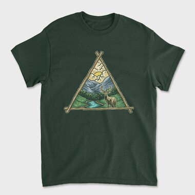 Deer Triangle Landscape, Unisex Men's T-Shirt