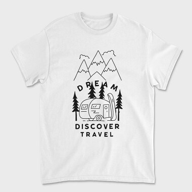 Dream Discover Travel, Унисекс Мъжка Тениска