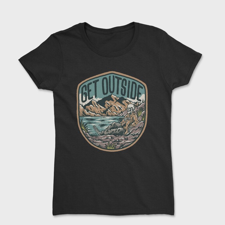 Get Outside Skeleton, Women's T-Shirt