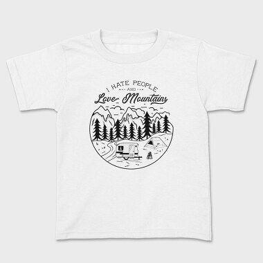 I Hate People and Love Mountains, Kids' T-Shirt