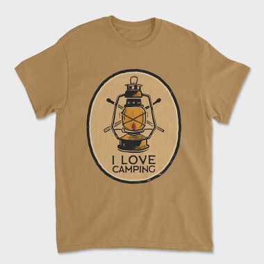 I Love Camping Lantern, Унисекс Мъжка Тениска