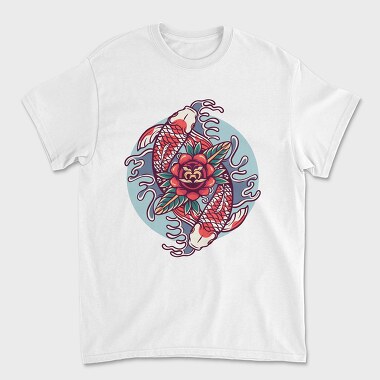 Koi Fish Illustration 1, Unisex Men's T-Shirt