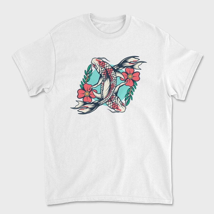 Koi Fish Illustration 6, Unisex Men's T-Shirt