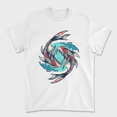 Koi Fish Illustration 7, Unisex Men's T-Shirt