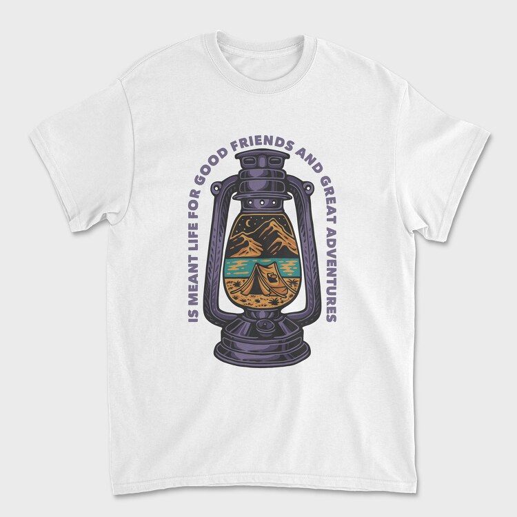 Lantern Camping, Unisex Men's T-Shirt