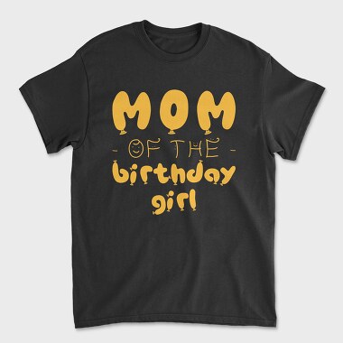 Mom of the Birthday Girl Orange, Unisex Men's T-Shirt