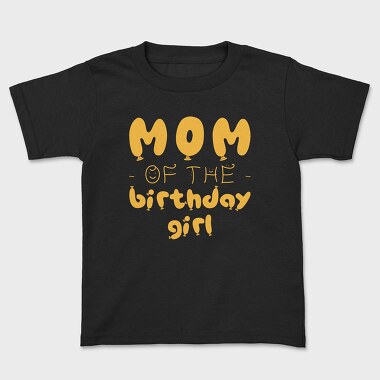 Mom of the Birthday Girl Orange, Kids' T-Shirt