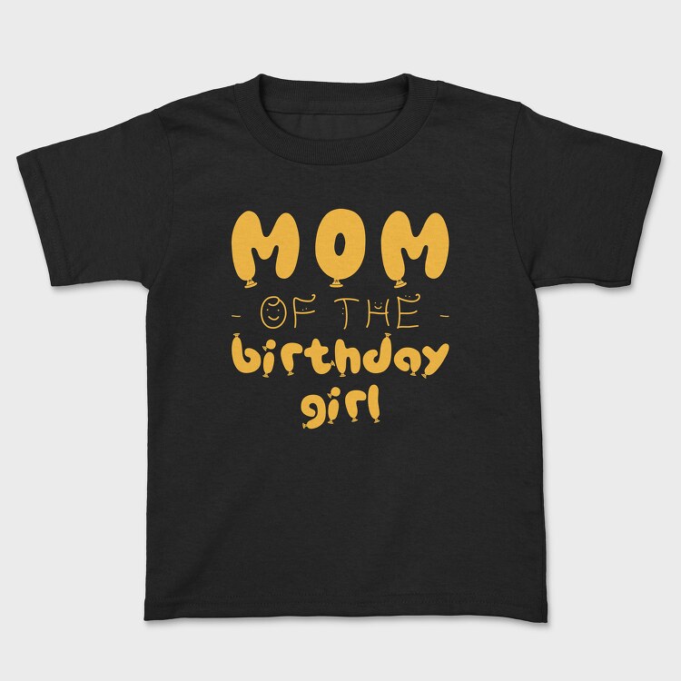Mom of the Birthday Girl Orange, Kids' T-Shirt