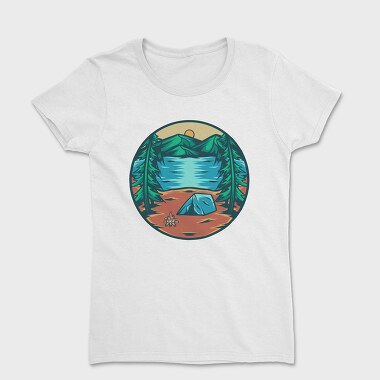Mountain Camping Illustration 1, Women's T-Shirt