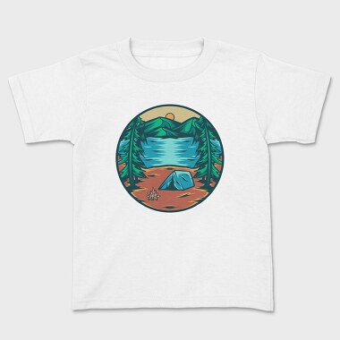 Mountain Camping Illustration 1, Kids' T-Shirt