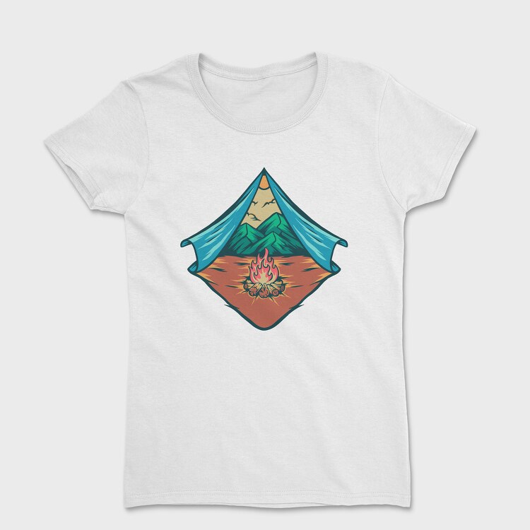 Mountain Camping Illustration 2, Women's T-Shirt