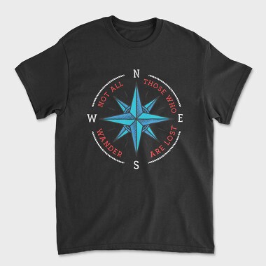 Not Al Those Who Wander Are Lost Compass, Unisex Men's T-Shirt