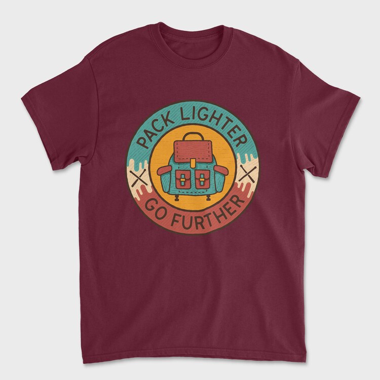 Pack Lighter Go Further, Unisex Men's T-Shirt