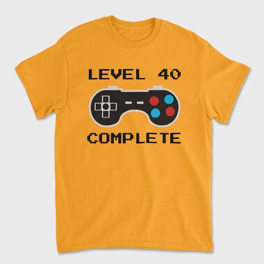 Унисекс Мъжка Тениска, Retro Gamepad Lvl 40 Complete
