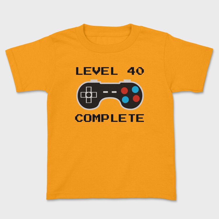 Retro Gamepad Lvl 40 Complete, Детска Тениска