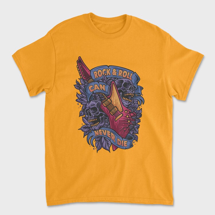 Rock and Roll Can Never Die, Unisex Men's T-Shirt
