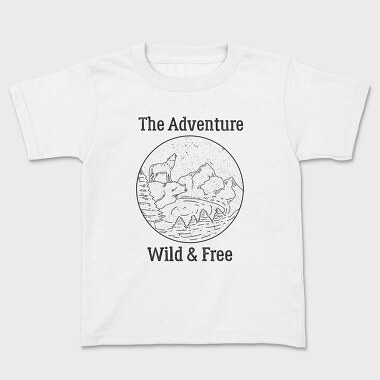 The Adventure Wild and Free, Kids' T-Shirt