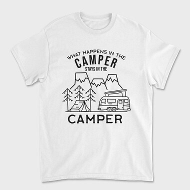 What Happens in the Camper, Unisex Men's T-Shirt