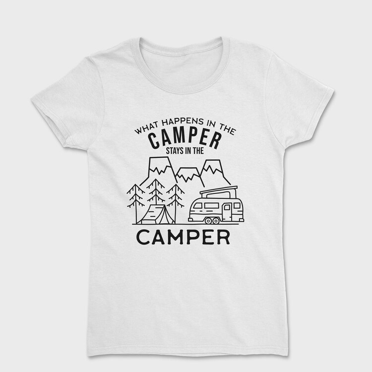 What Happens in the Camper, Women's T-Shirt