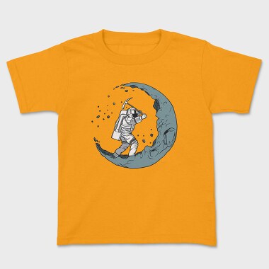 Astronaut Digging The Moon, Kids' T-Shirt