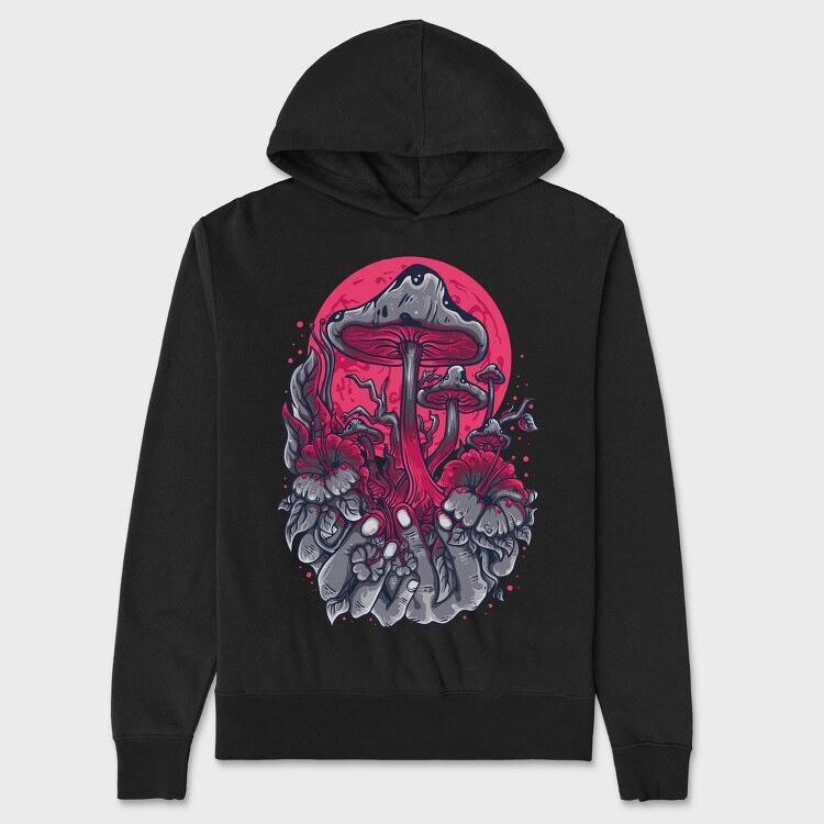 Mushroom Forest on the Hand, Unisex Men's Hoodie