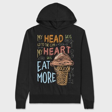 My Head Says Go to Gym, Unisex Men's Hoodie