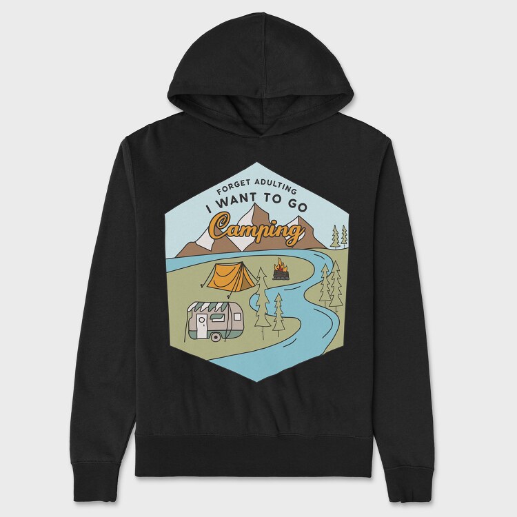 Forget Adulting, Unisex Men's Hoodie