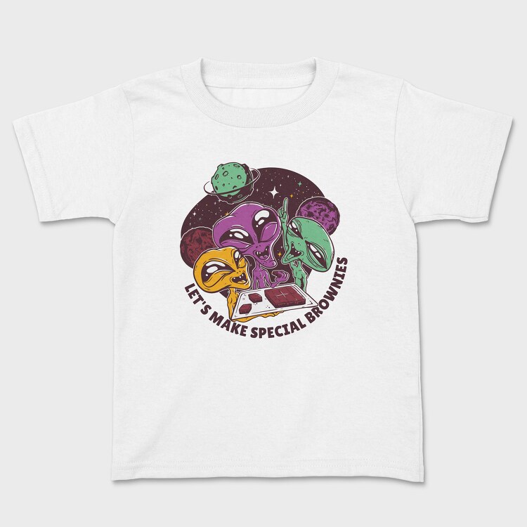 Aliens Make Special Brownies, Kids' T-Shirt