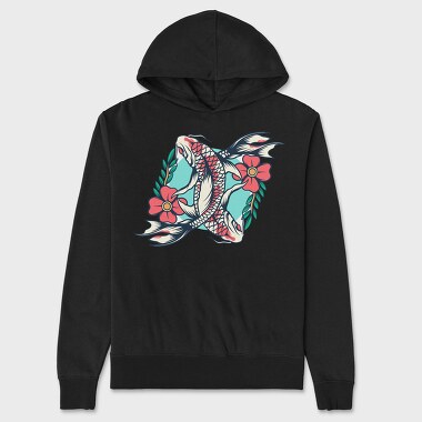 Koi Fish Illustration 6, Unisex Men's Hoodie