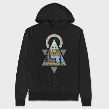 Geometric Camping, Unisex Men's Hoodie