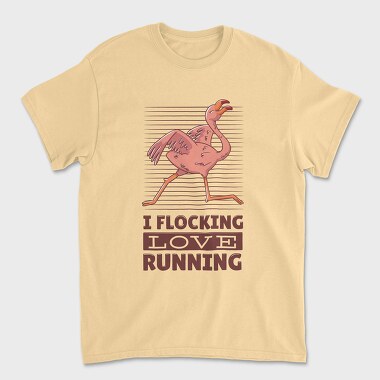 Flamingo Running, Унисекс Мъжка Тениска