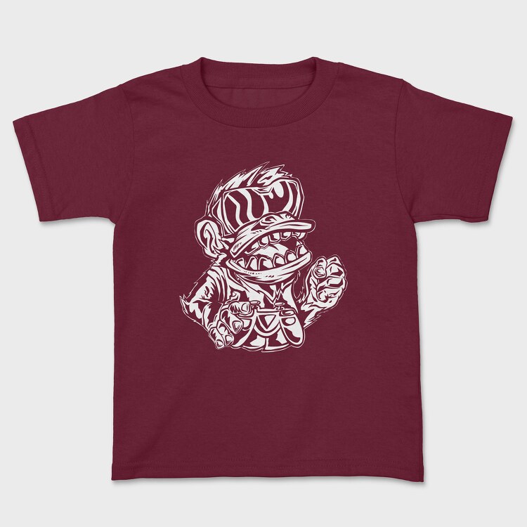 Angry Monkey Gamer, Kids' T-Shirt