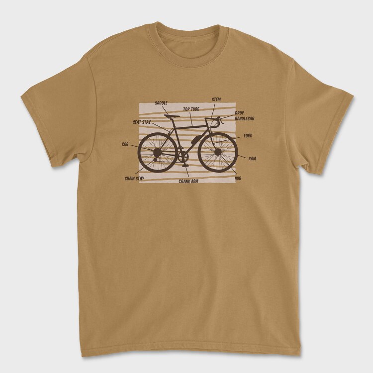Bike Anatomy, Unisex Men's T-Shirt