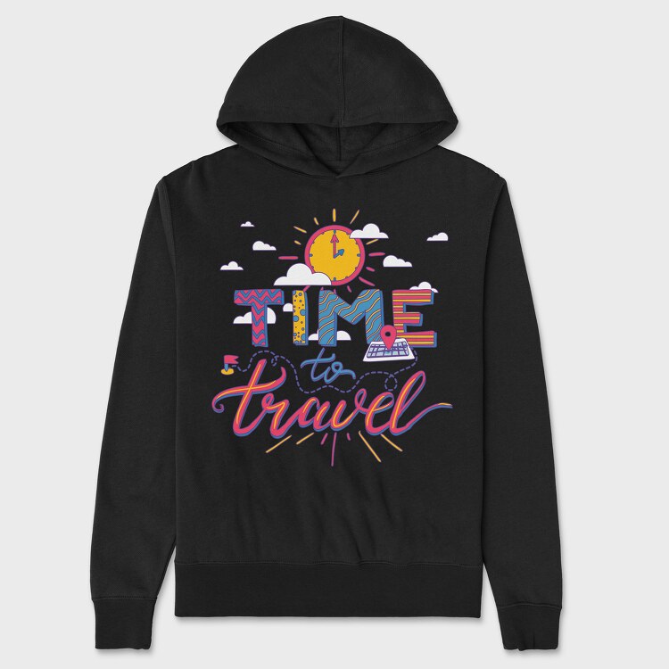 Time to Travel, Unisex Men's Hoodie