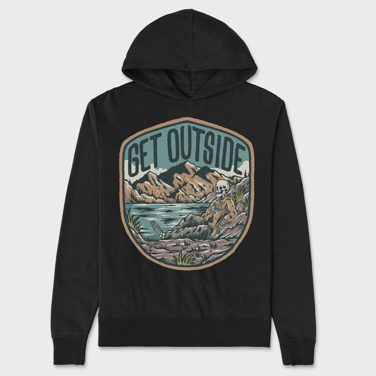 Get Outside Skeleton, Unisex Men's Hoodie