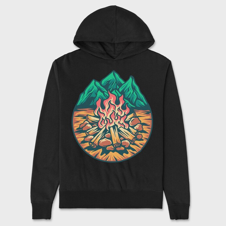 Campfire Outdoors Illustration, Унисекс Мъжко Суичър