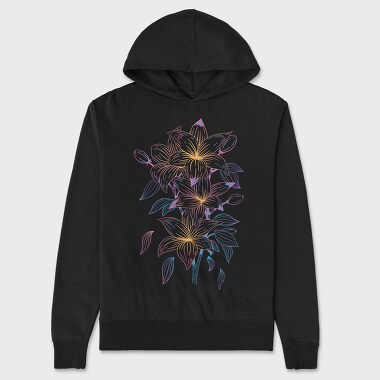 Flower Line, Unisex Men's Hoodie