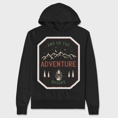 Adventure Begins, Unisex Men's Hoodie