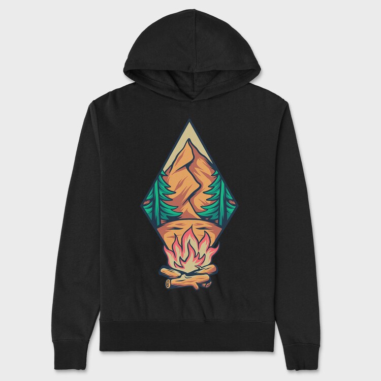 Camping Illustration 1, Unisex Men's Hoodie